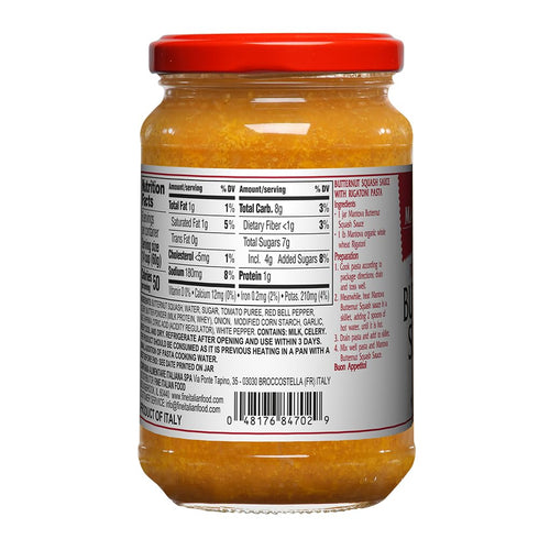 Mantova Butternut Squash Sauce, 12 oz. (Pack of 2), Product of Italy, Traditional, All-Natural, Ready-to-Eat Pasta Sauce, No Artificial Coloring, Flavoring or Preservatives