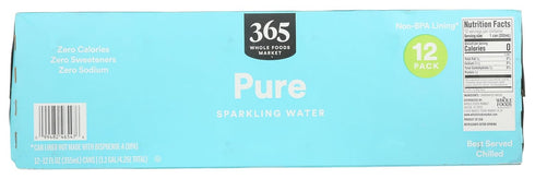 365 12 Count Whole Foods Everyday Value, Sparkling Water Pure