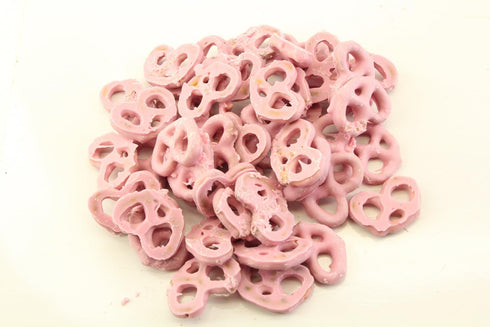8 Planet Sweets Raspberry Yogurt Covered Mini Pretzels - Ounces - Crunchy Snack Treat