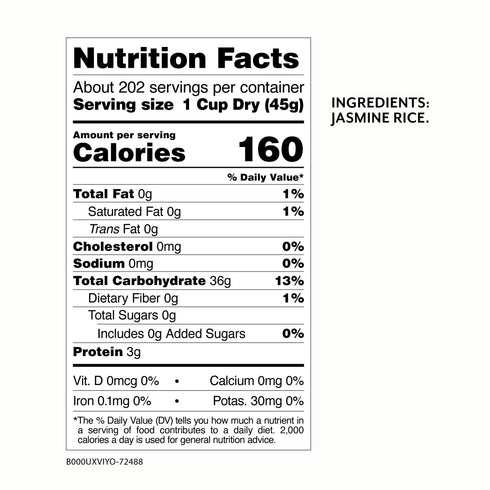 20 Lb Roland Foods Fragrant Jasmine Rice from Thailand, Bag