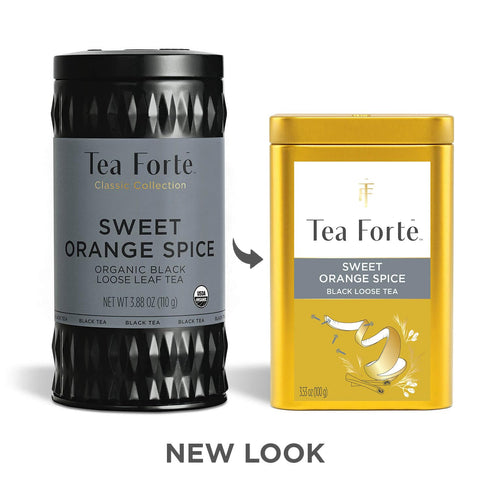 35-50 Tea Forte Sweet Orange Spice Premium Loose Leaf Caffeinated Black Tea Blend Canister, Makes Cups