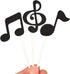 48 Pcs Black Glitter Music Notes Cupcake Toppers Musical Symbols Cake Picks for Kids Birthday Party Decorations