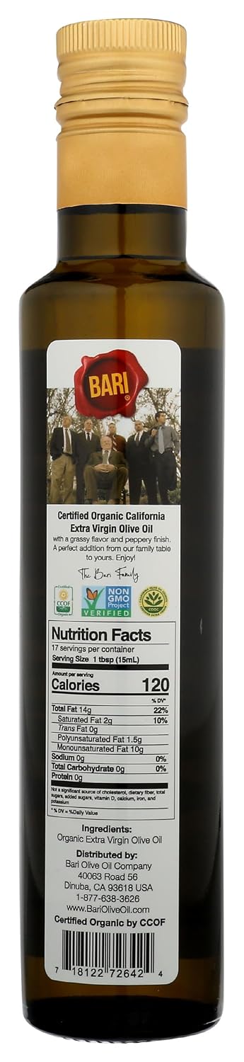 Bari Olive Oil Company 8.45 Organic Extra Virgin Olive Oil, FZ