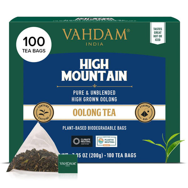 VAHDAM, High Mountain Oolong Tea Bags (100 Count) Non GMO, Gluten Free