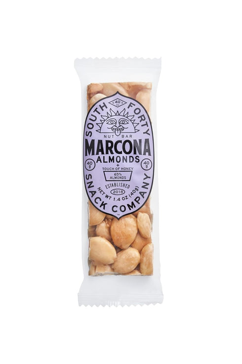 40 4Ingredient 40g Pack 12 South Snacks Marcona Almond Crunch Bar, HoneySweetened, Snack, Bars