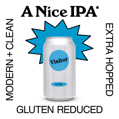 12-Pack 12x12 Oz 72-79 Visitor Original Lager & Extra IPA Variety | Non-Alcoholic Beer | Cans | Gluten Reduced |