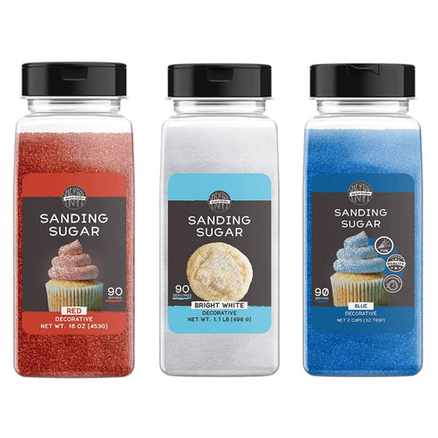Birch & Meadow Patriotic Sanding Sugar Bundle, (1 lb) Red, White, and