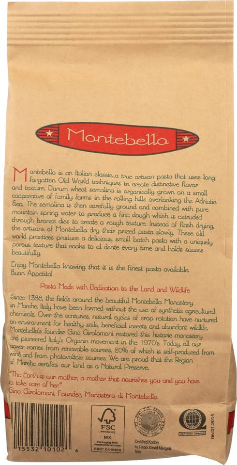 MONTEBELLO 16-Ounce (Pack 2) Organic Pasta, Penne Rigate, Bag