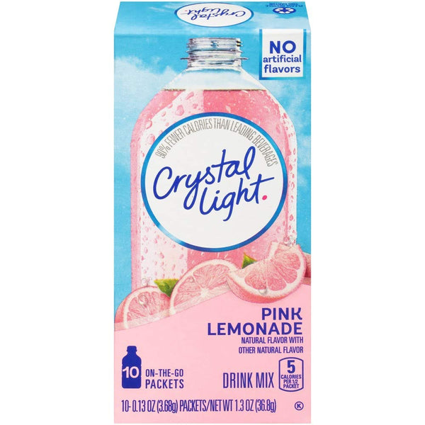 Crystal Light On-The-Go Drink Mix Packets, Zero Sugar Powdered Water Enhancer, Natural