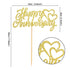Gold Glitter Happy Anniversary Cake Topper, Wedding Anniversary Birthday Party Decoration Supplies