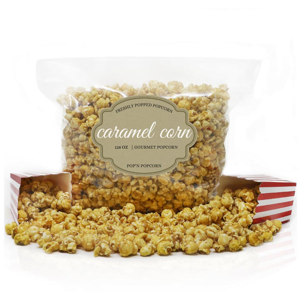 Pop'N Popcorn PopN Popcorn Caramel Korn - 128 oz Sweet Caramelized Flavored Pop Corn