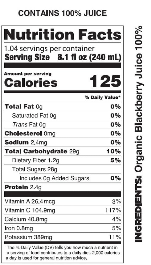 (Pack 12), 100% 8.4 Oz Pomona Organic Blackberry Juice Of Cold Pressed USDA Organic Juices, Blackberries, No Added