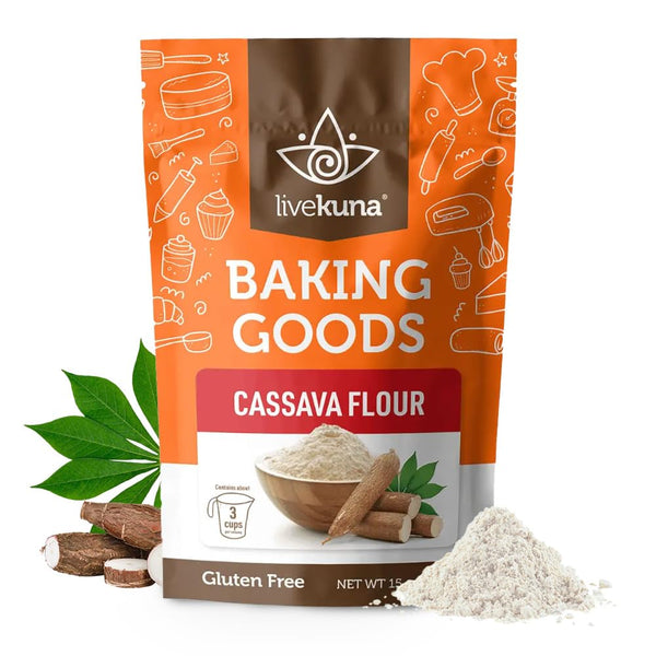 LiveKuna - Cassava Flour, Cassava Root Baking Flour, Gluten-free Flour, Alternative to