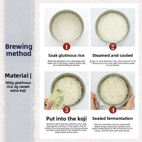 (2g 5 packs) 2.35oz Shangchuan probiotic sweet wine koji, homemade fermented yeast glutinous rice koji for making