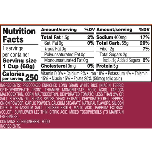 3.5 2.4 oz (Pack 8) BEN'S ORIGINAL Spanish Style Rice Single Serve Cup, Snack or Side, Microwave in Minutes