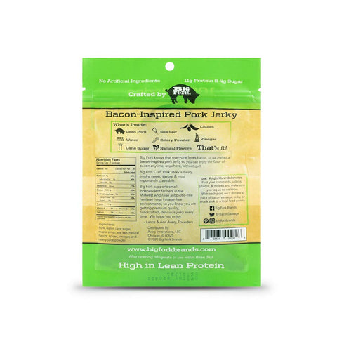 3-Pepper 100% 8 (2.25 oz Big Fork Craft Pork Jerky Spicy Flavor | Bacon-Inspired, Small-Batch Jerky Made from Berkshire
