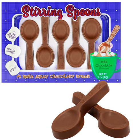 Fruidles Christmas Chocolate Stirring Spoons Holiday Treats, Milk Chocolaty 'n Smooth, Hot