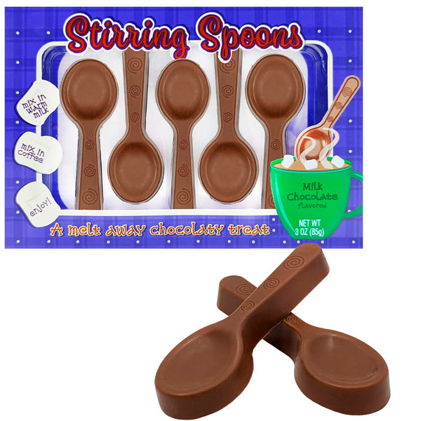 Fruidles Christmas Chocolate Stirring Spoons Holiday Treats, Milk Chocolaty 'n Smooth, Hot