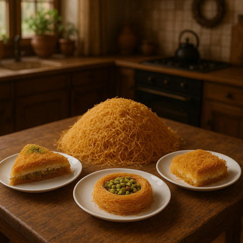 Set 7.75 oz (220 9 PACK, Pistachio Butter Spreadable Cream with Kataifi (Kadayif) gr), Ready for Filling, in Glass Jar