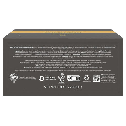 100 Count (Pack 1), 100 Taylors of Harrogate Lemon & Orange, Black Tea, Individually Wrapped Bags, of Citrussy
