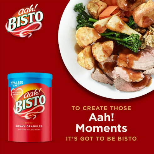 190 (Pack 1) Bisto Reduced Salt Beef Gravy Granules, Great with Beef g Drum