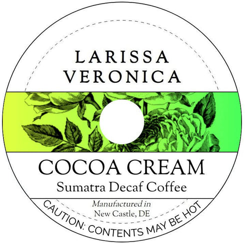 Larissa Veronica Cocoa Cream Sumatra Decaf Coffee (Single Serve K-Cup Pods) (Gourmet, Naturally Flavored,