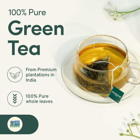 Pack (36 6 VAHDAM, Green Tea Variety Sampler Assortment Pyramid Tea Bags, Flavor) | Non-GMO Project Verified Himalayan
