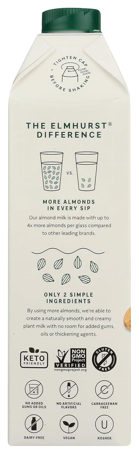 32 ELMHURST Unsweetened Almond Milk, FZ