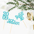 24 Pcs Sweet 16 Blue Glitter Birthday Cupcake Toppers for 16th Birthday Party Decorations