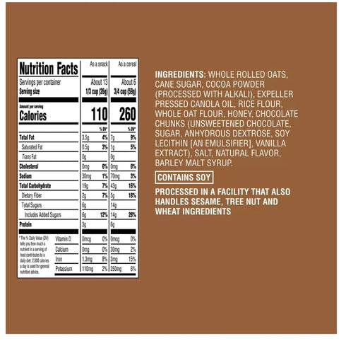 Generic 12 oz 1 Pack Granola. Double Chocolate Chunk Granola, Naturally Flavored, Good & Gather. Reclosable. Great