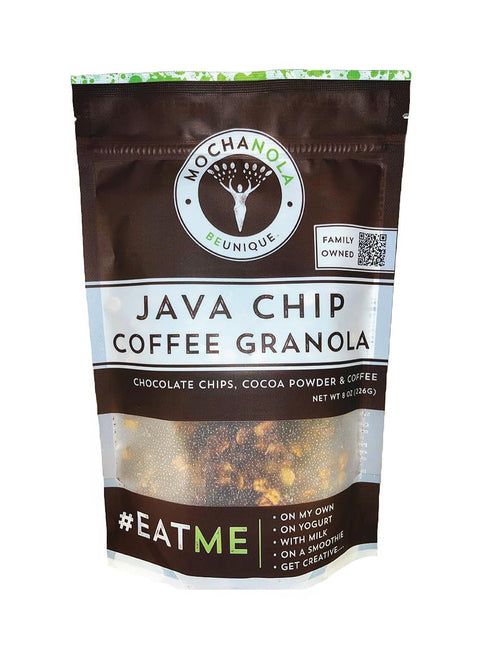 8oz (pack 3) Mocha Nola, Java Chip, SOFI Award Winning Granola, Family Owned Business