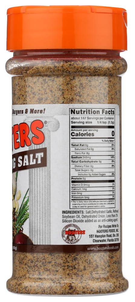 THE ORIGINAL HOOTERS 6.5-Ounce (Pack 6) Hooter's Seasoning Salt, of by Hooters