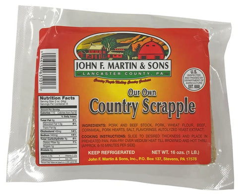 Generic Country 16 oz (1) Scrapple. John F. Martin.