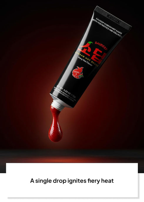 4.23 oz Korean Food Saudeep Korean-Style Hot Sauce, Gochujang Sauce, Warm Heat with Deep Savory Flavor, Versatile Sauce