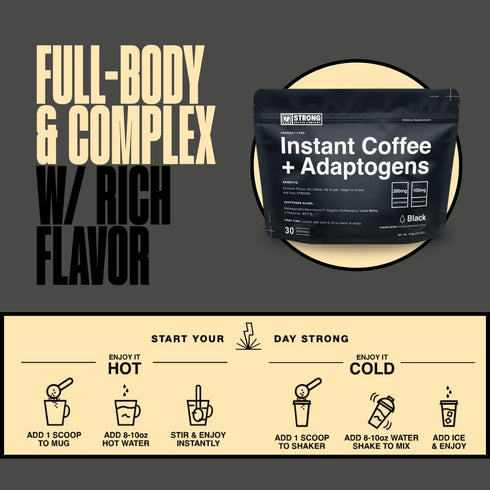 (1, 30 Strong Coffee Co. Instant Black Coffee | Premium Organic Coffee with Nootropics & Adaptogens, NeuroFactor