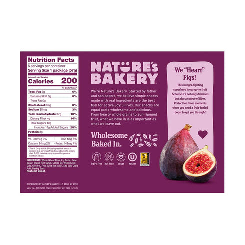 1 6 packs (6 packs) Natures Bakery Whole Wheat Fig Bars, Original Fig, Real Fruit, Vegan, Non-GMO, Snack Bar, box