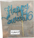 Happy Sweet 16 Cake Topper, Cheers to 16 Years, Rose Gold Decoration for 16th Birthday or Wedding Anniversary