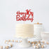 Red Glitter Happy 16th Birthday Cake Topper, Sixteen Sign Cake Topper, Cheers to 16 Years Party Supplies