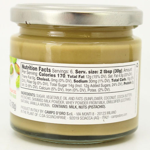 6.3 oz (180g), CAMPO D'ORO - Pistachio Butter Sweet Spreadable Cream, Rich & Nutty for Knafeh Pistachio Dubai Chocolate