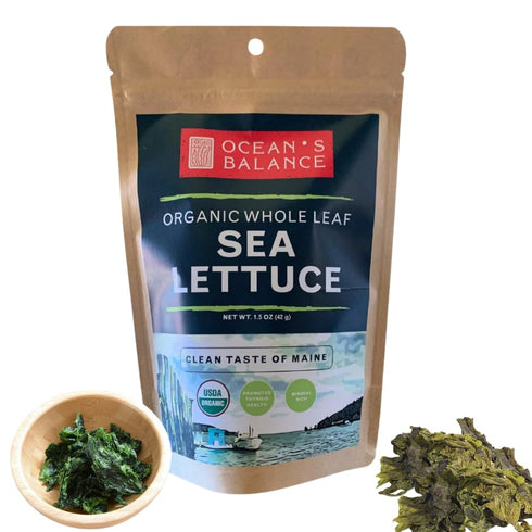 Oceans Balance Sea Lettuce Dried Seaweed Whole Leaf Seaweed Organic, Perfect for