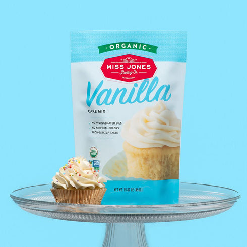 Miss Jones Baking Organic Yellow Cake and Cupcake Mix, Non-GMO, Vegan-Friendly, Moist and Fluffy Vanilla (Pack of 1)