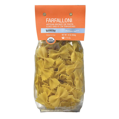 Sanremo Organic Farfalloni Specialty Pasta, (Pack of 12)