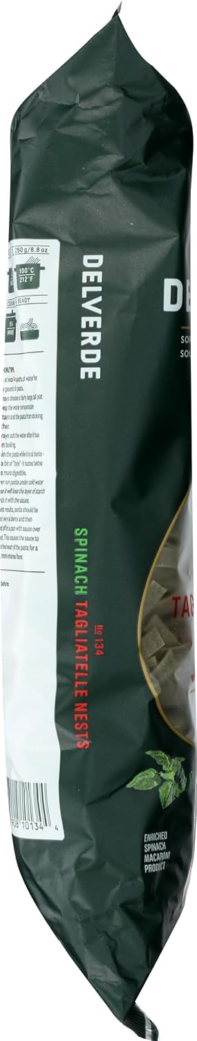 Delverde 8.8 , Pasta Spinach Tagliatelle Nest, Ounce