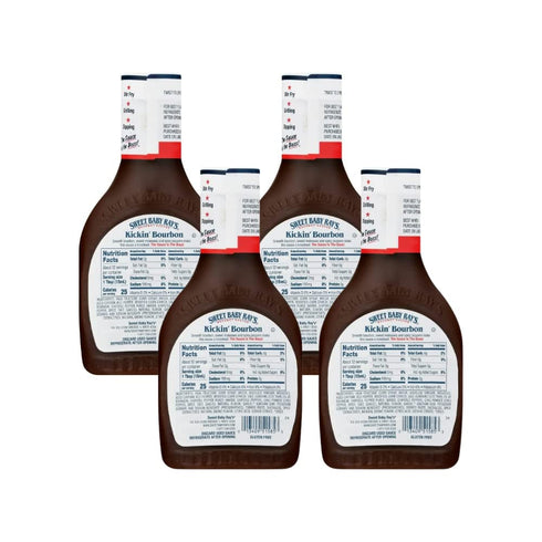 16 Oz (Pack 4) Sweet Baby Ray's Sauce and Marinade, Kickin' Bourbon Fl
