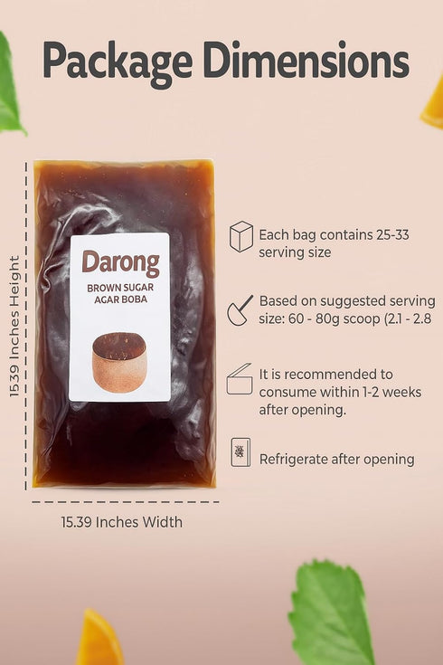 (1, 4.4 Darong Bubble Tea Toppings Crystal Agar & Coconut Jelly Varieties, Ready to Serve, Vegan, Gluten-Free pounds