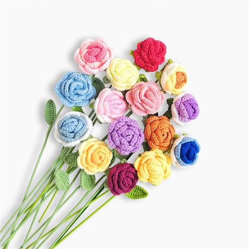 Hcclijo Knitted Sunflower Bouquet for Wedding and Party Decor