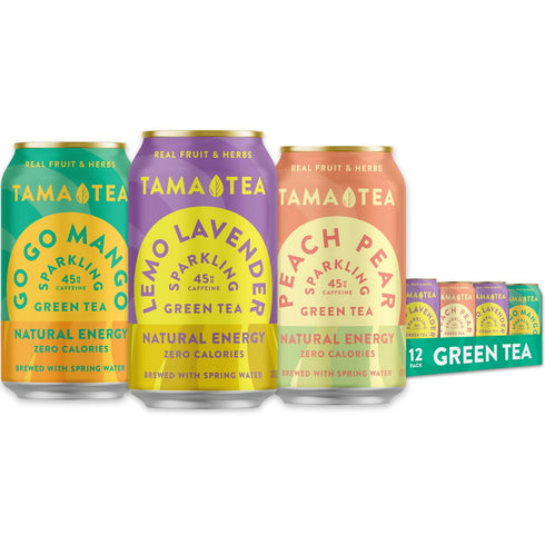 Unsweetened Sparkling Green Tea by Tama Tea - Organic Iced Green Tea
