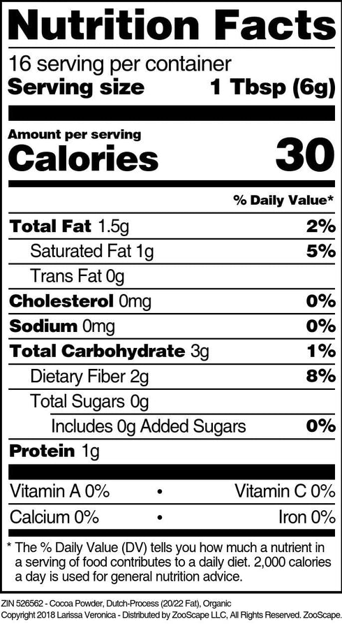 Larissa Veronica (20/22 (8 oz, 526562) 2 Pack Cocoa Powder, Dutch-Process Fat), Organic ZIN: