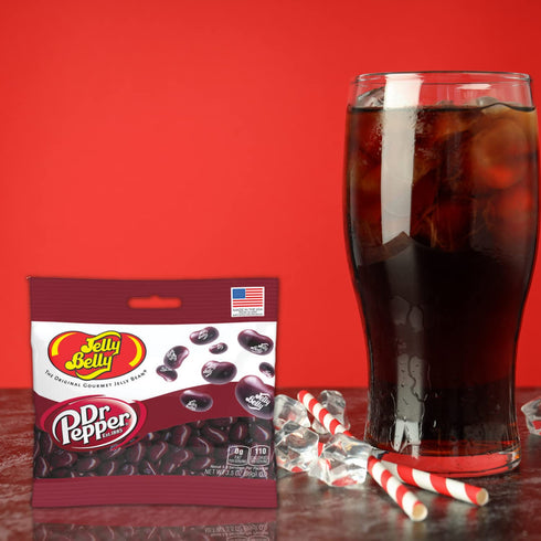 Pack 3, 3.5 Sweetzo - Dr. Pepper Jelly Beans, Soda Flavored Chewy Candies, Bulk Individually Bagged Shareable Candies
