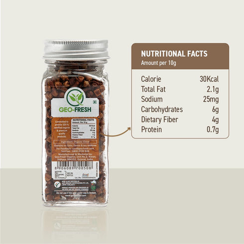 1.41 oz (40g) Geo-Fresh Cloves Whole Organic - - Organic Cloves Whole - USDA Certified, Non-GMO, Kosher, Gluten Free